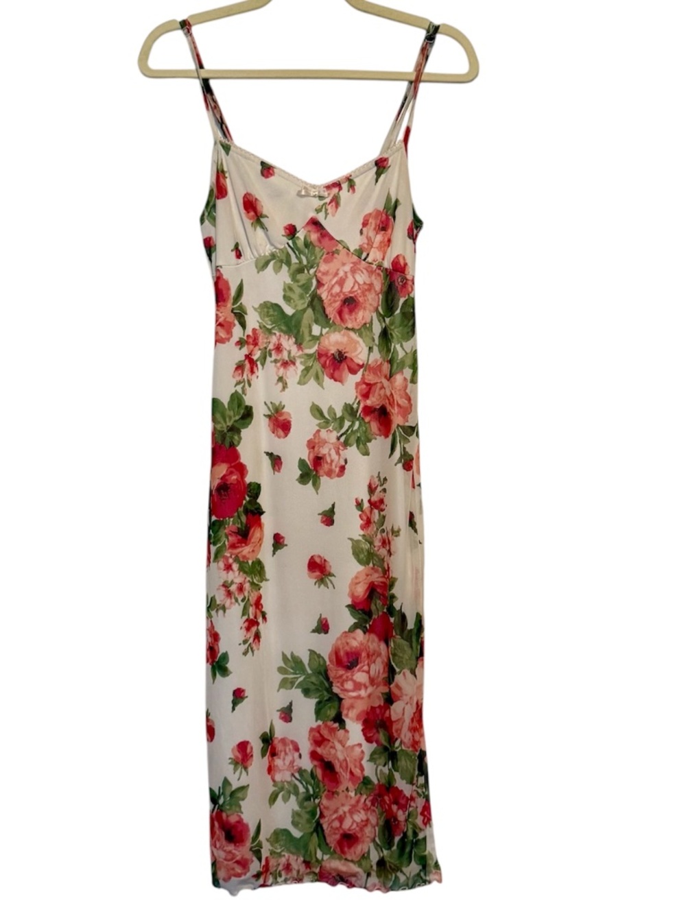 Thirty Thirty Floral Mesh Midi Slip Dress Size Large